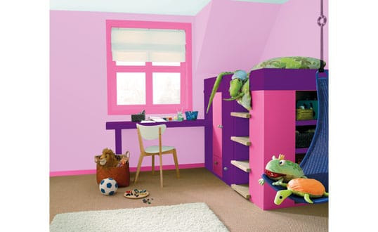 Chambre petite fille rose et mauve