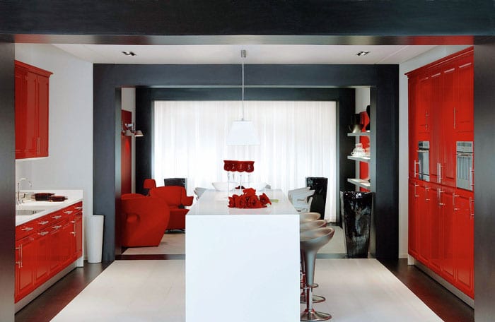 cuisine design rouge et noire