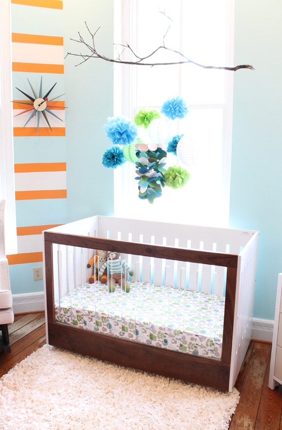 chambre enfant bleu et orange