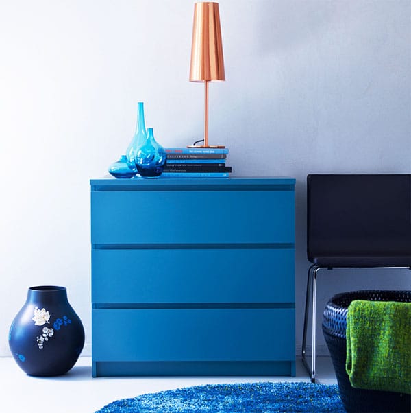 Commode bleu malm Ikea