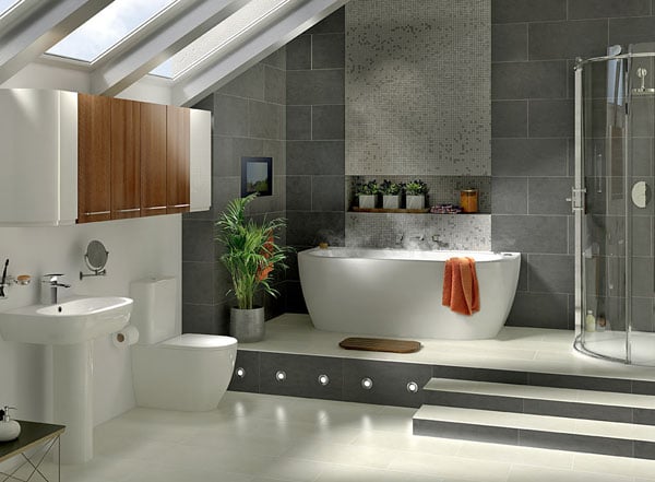 Salle de bain moderne - grande salle de bain