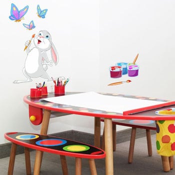 Stickers mural enfant lapin