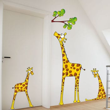 Stickers mural enfants girafe