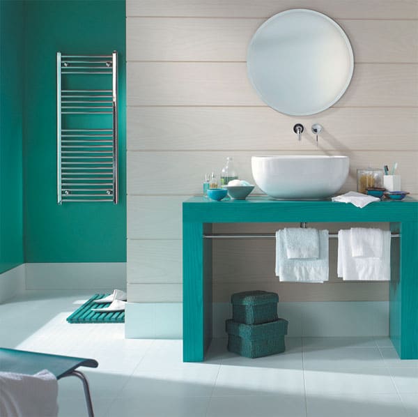 salle de bain turquoise