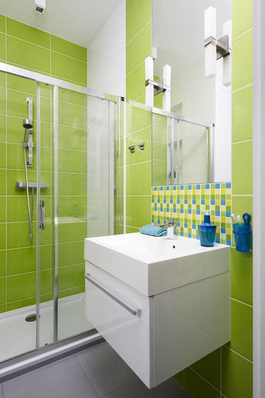 salle de bain verte