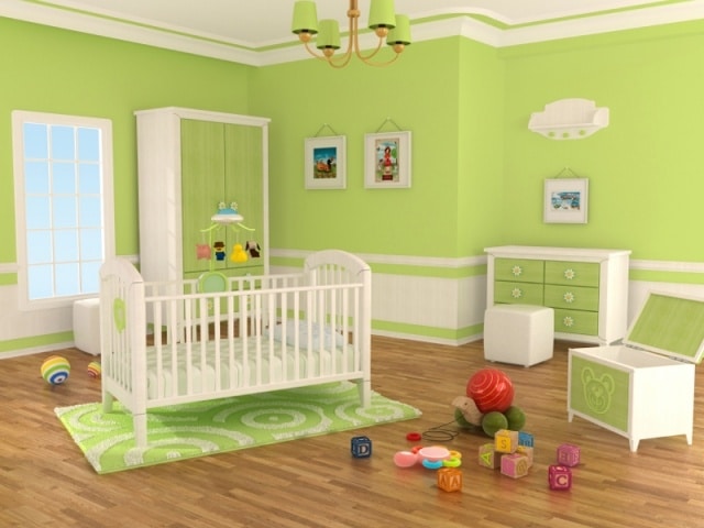 chambre de bébé anis