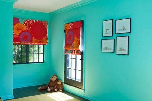 Chambre enfant bleu turquoise