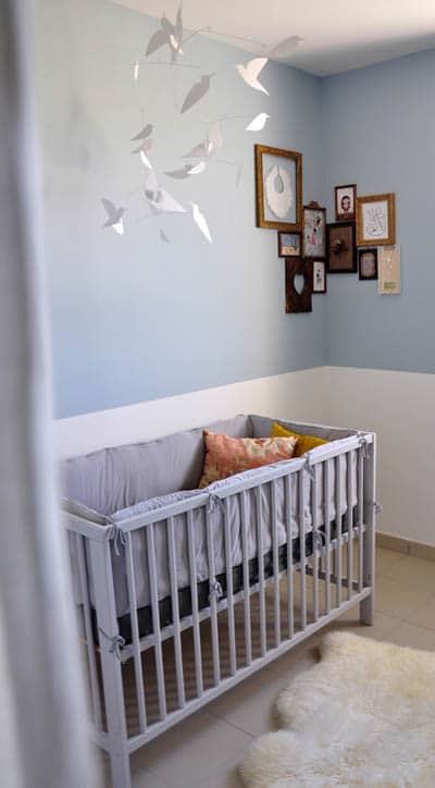 chambre bébé gris et blanc