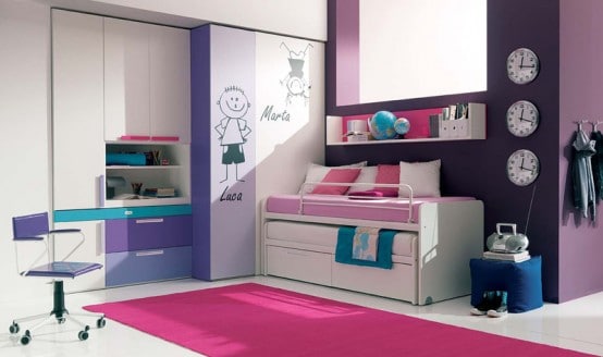 chambres de filles parme et prune