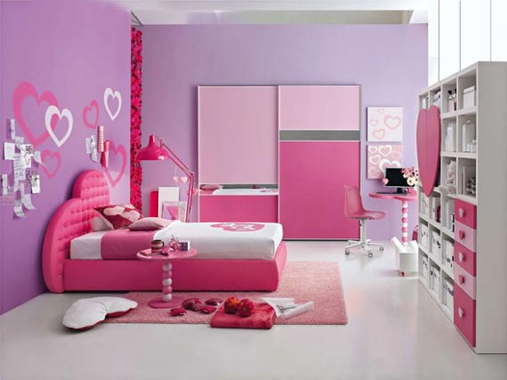 chambres de filles rose et parme