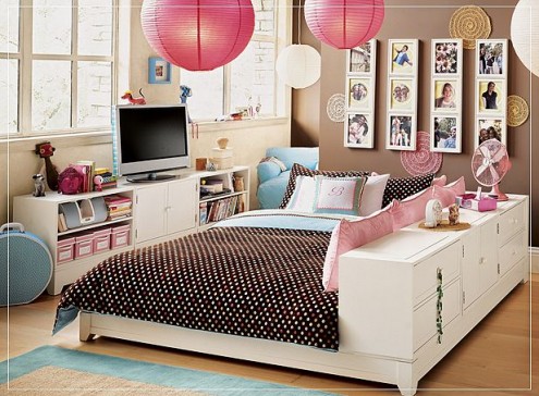 chambres de filles rose et taupe