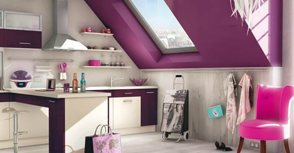 Cuisine prune sous comble - Tendances cuisines 2014