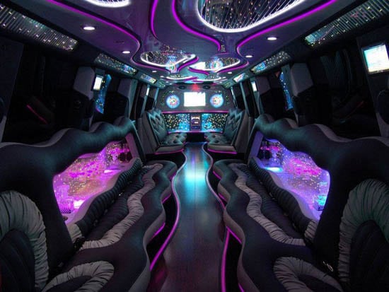 intérieurs de limousines luxueuse