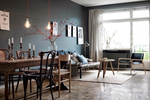 salon scandinave gris contemporain