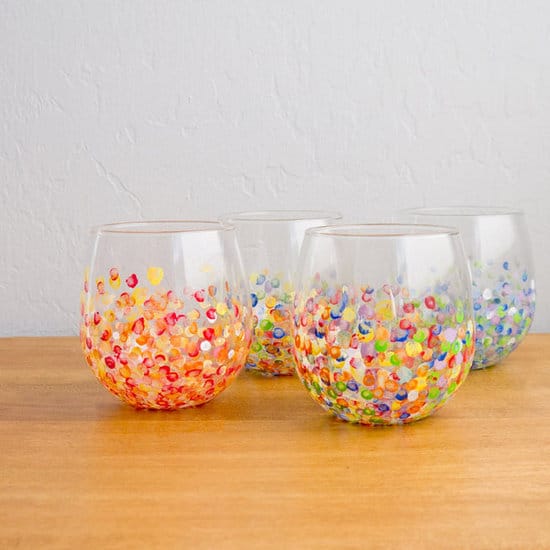 Verres DIY tâches peinture