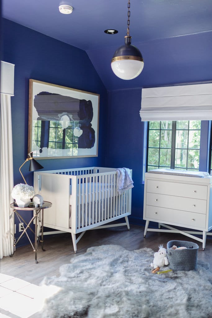 chambre bébé bleue Tiffani Thiessen 2