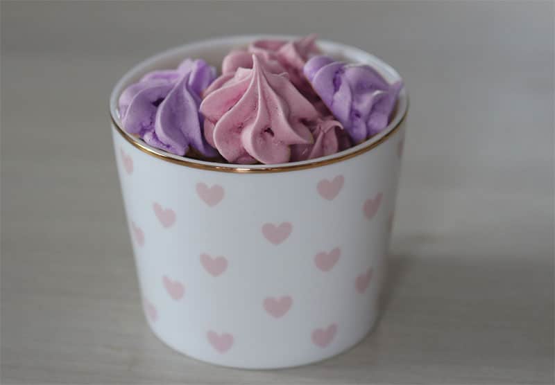 meringues roses et mauves