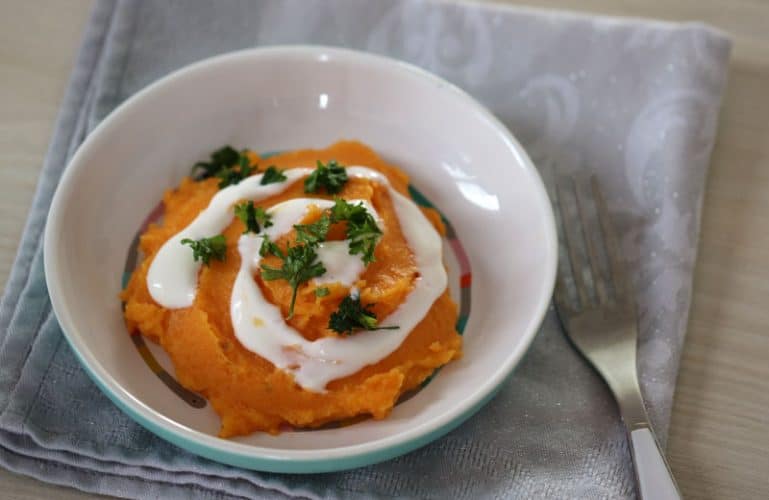 purée de patate douce yaourt