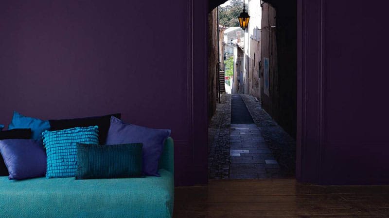 déco sombre violet et bleu