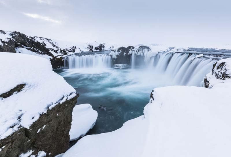 godafoss islande paysages enneigés