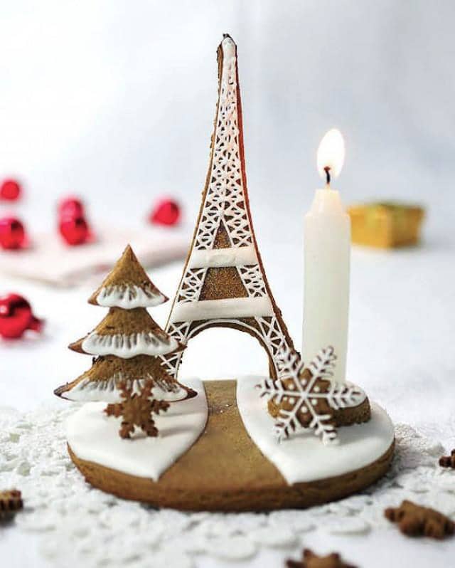 tour Eiffel pain d'épice maisons en pain d'épice