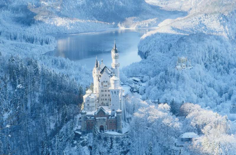 Neushwanstein château neige paysages enneigés