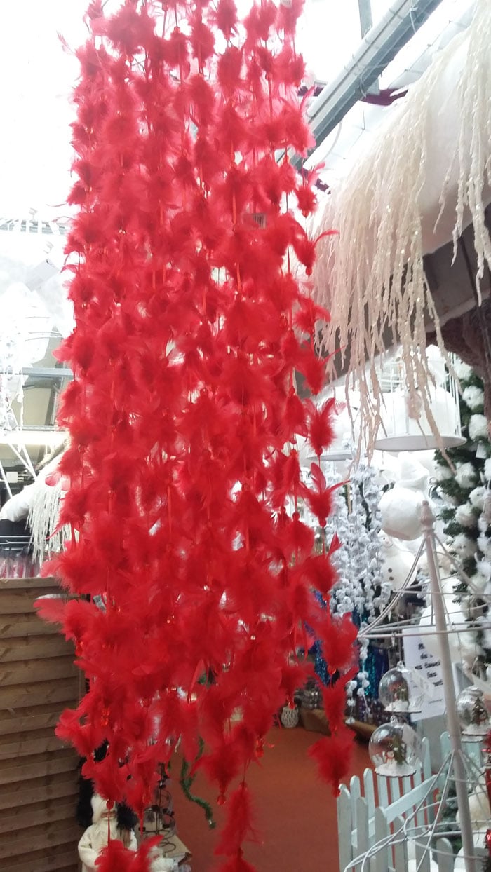 guirlande rouge plumes jardiland Noël 2016