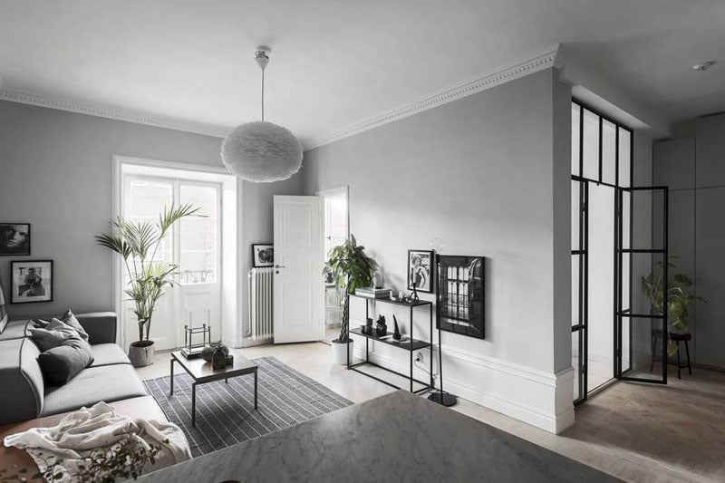 appartement déco scandinave grise petit espace bien aménagé