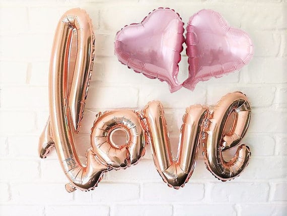 ballon love rose gold