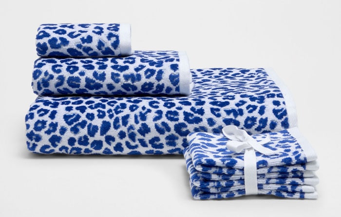 serveiettes imprime leopard bleu et blanc zara home