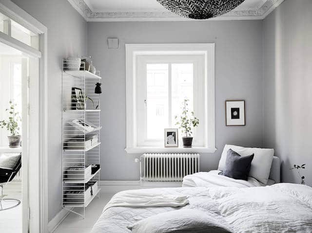 Déco scandinave en noir et blanc chambre