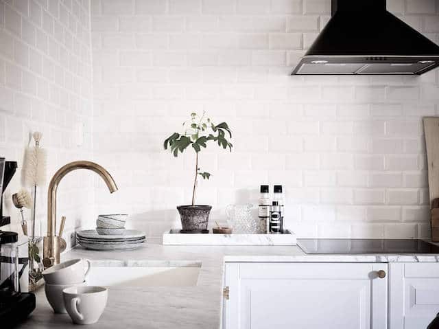 Déco scandinave en noir et blanc cuisine