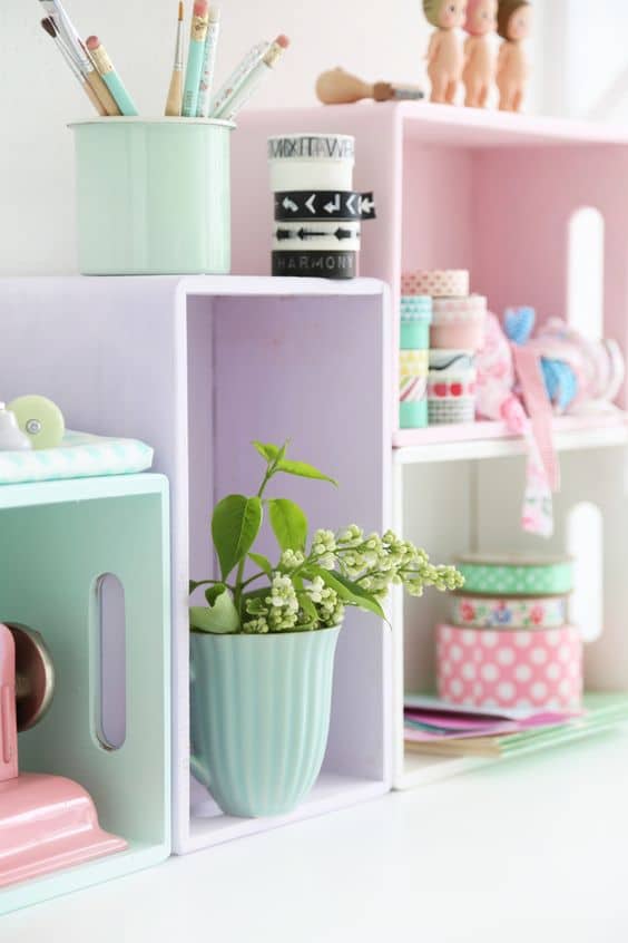 rangements pastel - deco pastel