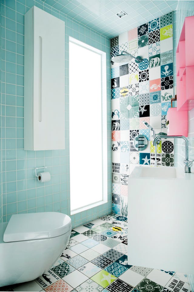 salle de bain carreaux de ciment originaux