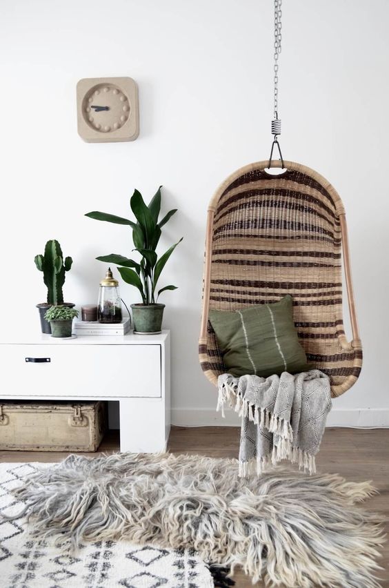 ambiance cocooning hygge balancoire