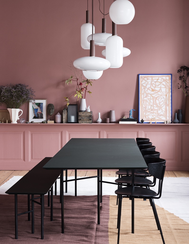 couleurs tendances hiver 2017 2018 - salle a manger rose terracotta