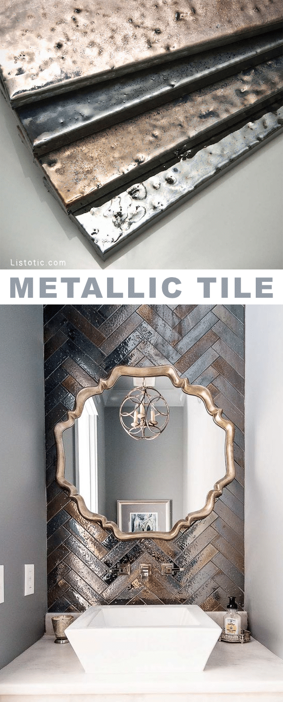 déco tendance metallique - carrelage métallique