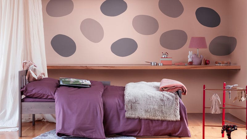 chambre fille rose et mauve moderne