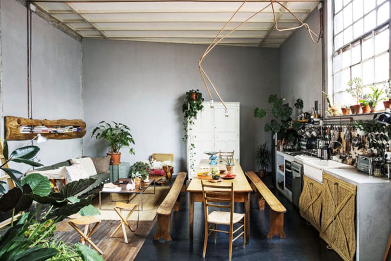 cuisine verte style atelier plantes