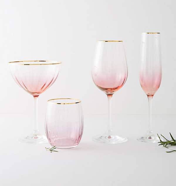 Ensemble de verres en dégradé de rose - Arts de la table