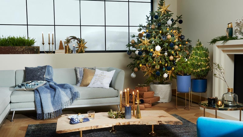 Zara Home Noël 2017 sapin bleu et doré