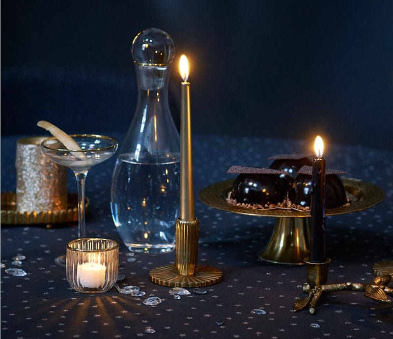 H&M table de Noel bleu et doré 