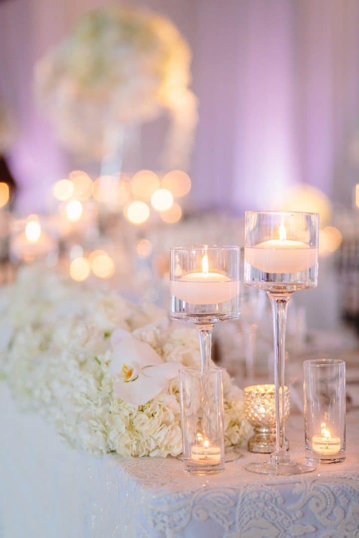 décoration de mariage bougies éclairage