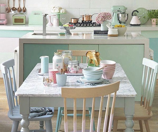 cuisine pastel scandinave élégante