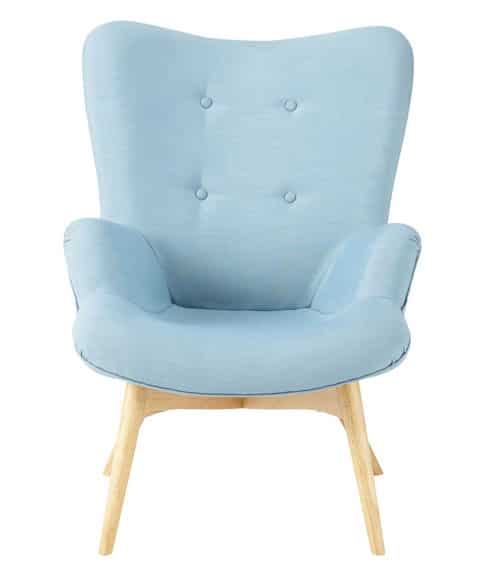 fauteuil scandinave bleu pastel maisons du monde