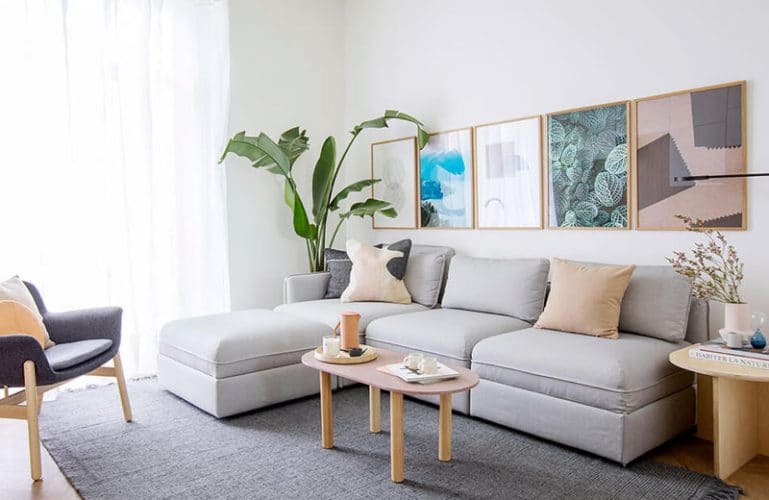 appartement scandinave moderne salon gris
