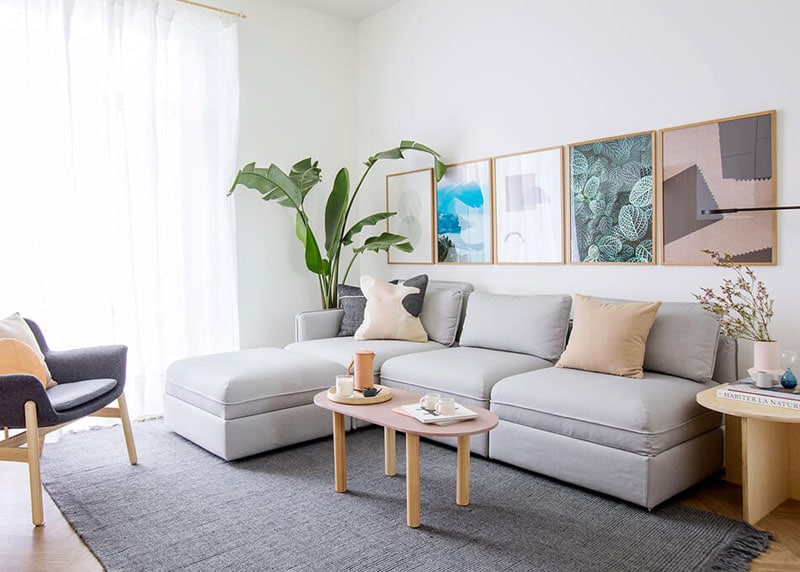 appartement scandinave moderne salon gris