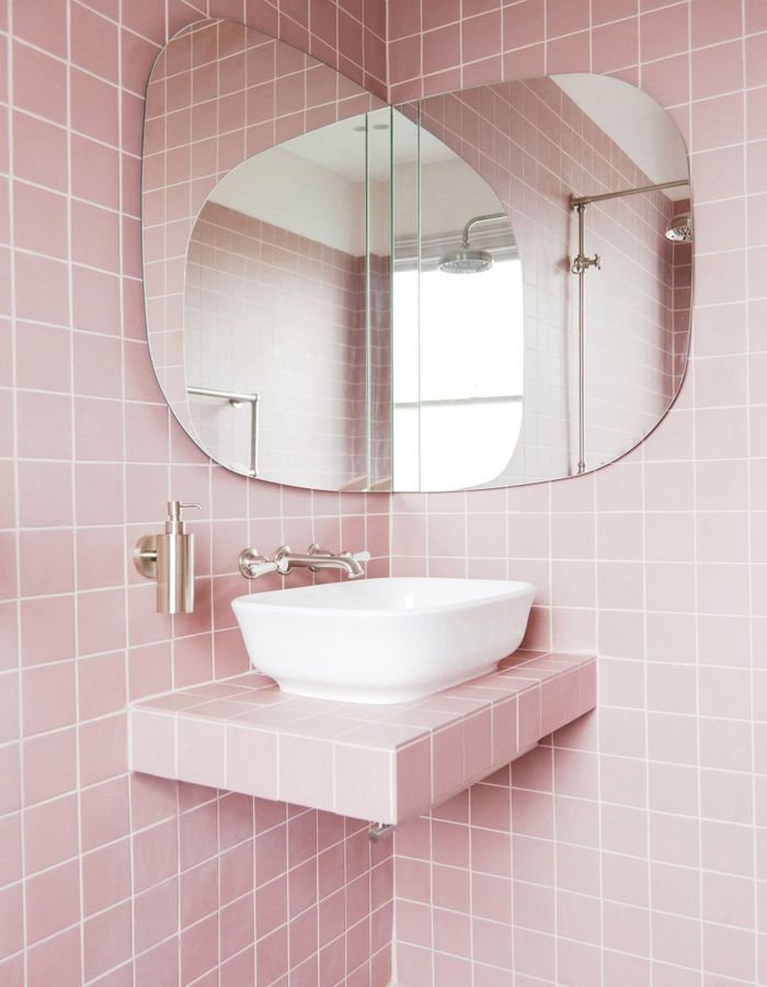 salle de bain rose - rose en déco