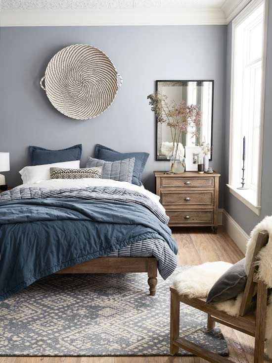 chambre bleu gris