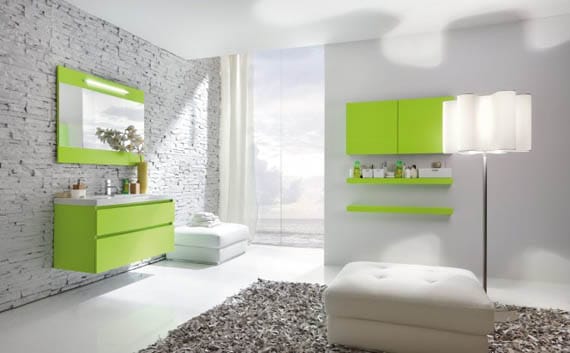 association de couleurs - salon vert fluo et gris